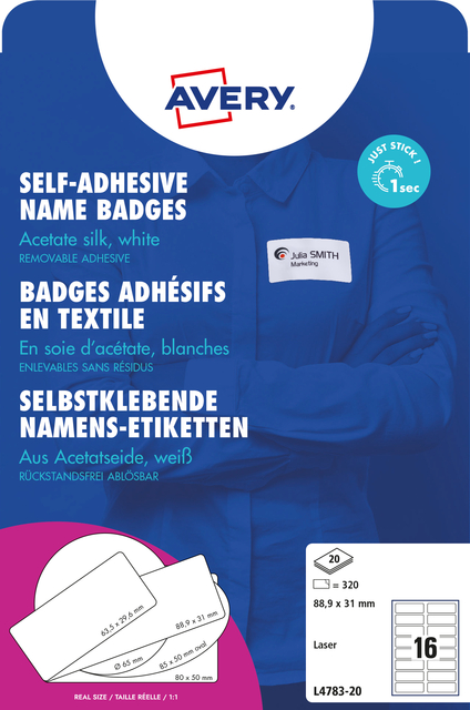 self-adhesive, name badges, badge, textile badge, name tag