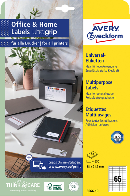 kantoor labels, multigebruiks label, universele etiketten, snelle kleefkracht, papier label