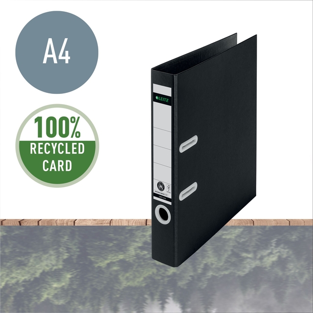 A4 binder, ring binder, black binder, two-ring binder, recycled card logo