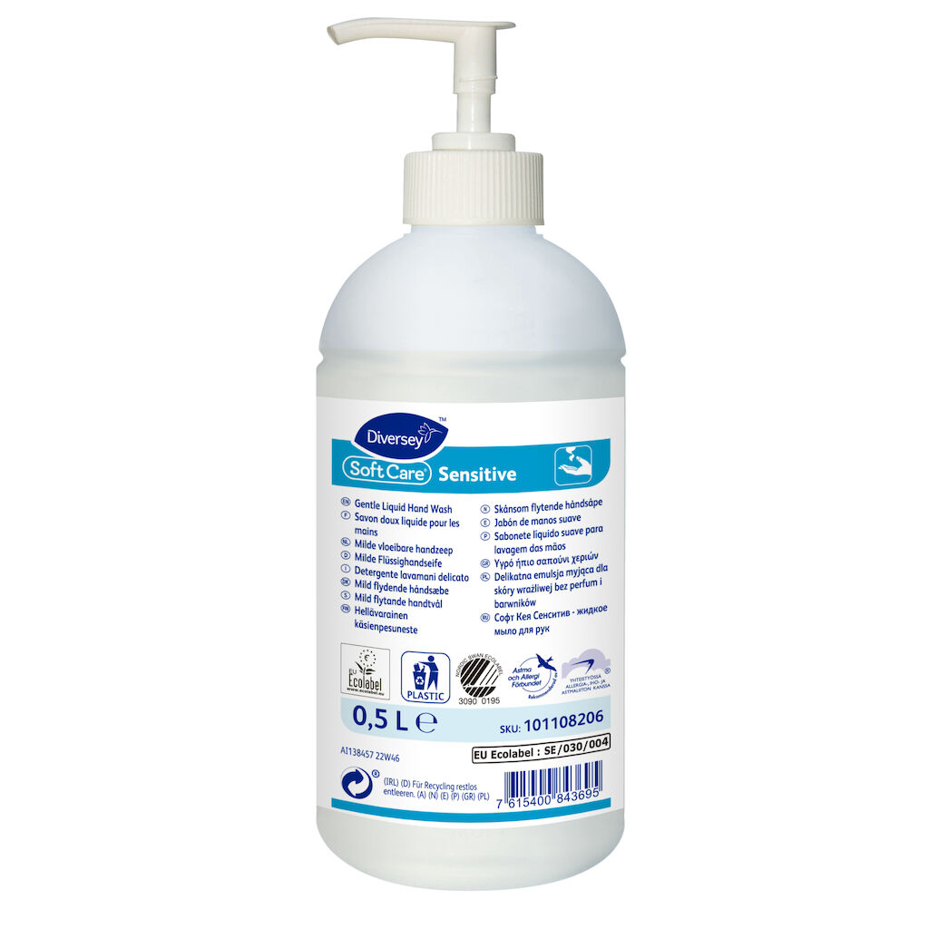 Soft Care Sensitive Milde Handzeep Eco 500ml doos 10st