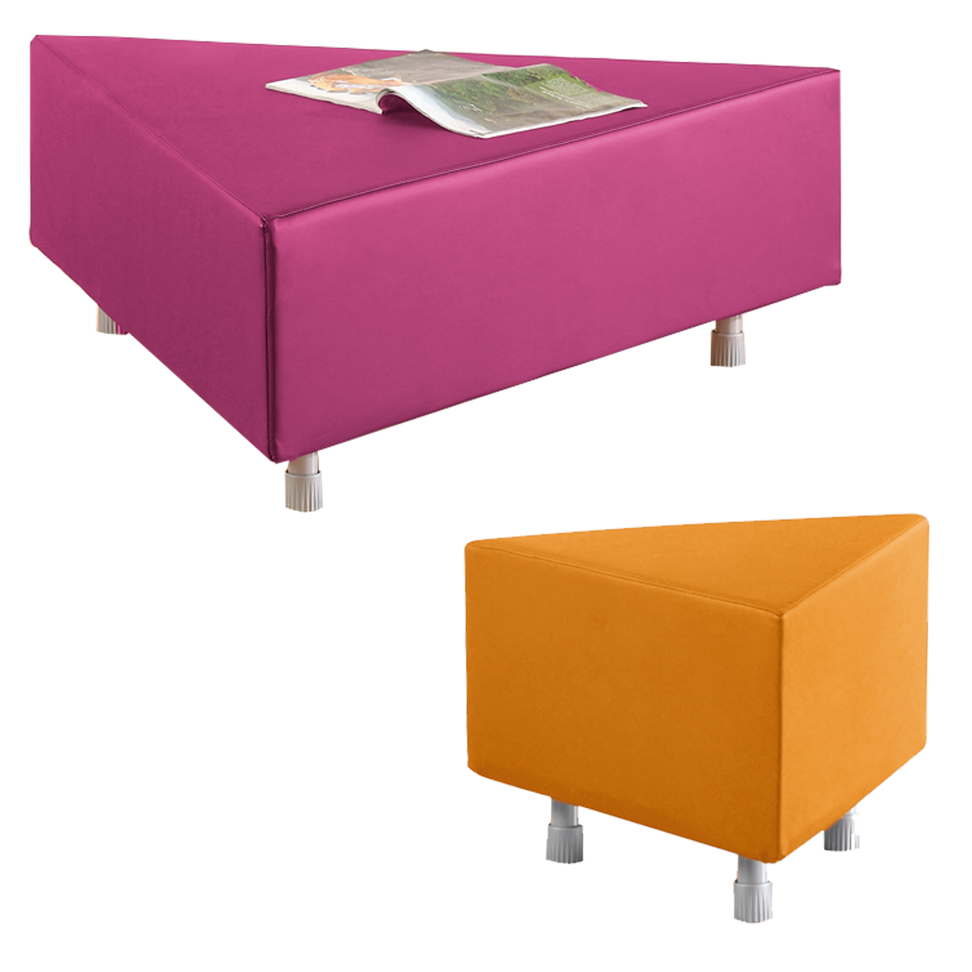 Triangel zitelement uit de wellness oase bankenserie, bekleding van stof of kunstleer