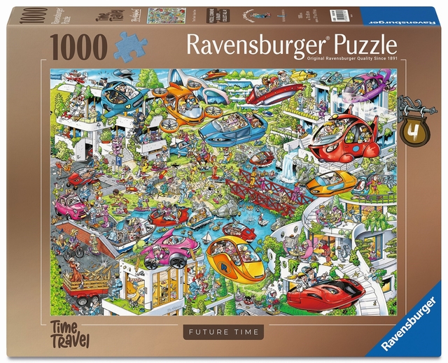 puzzel, 1000 stukjes, doos, tijdreizen, vliegtuigen