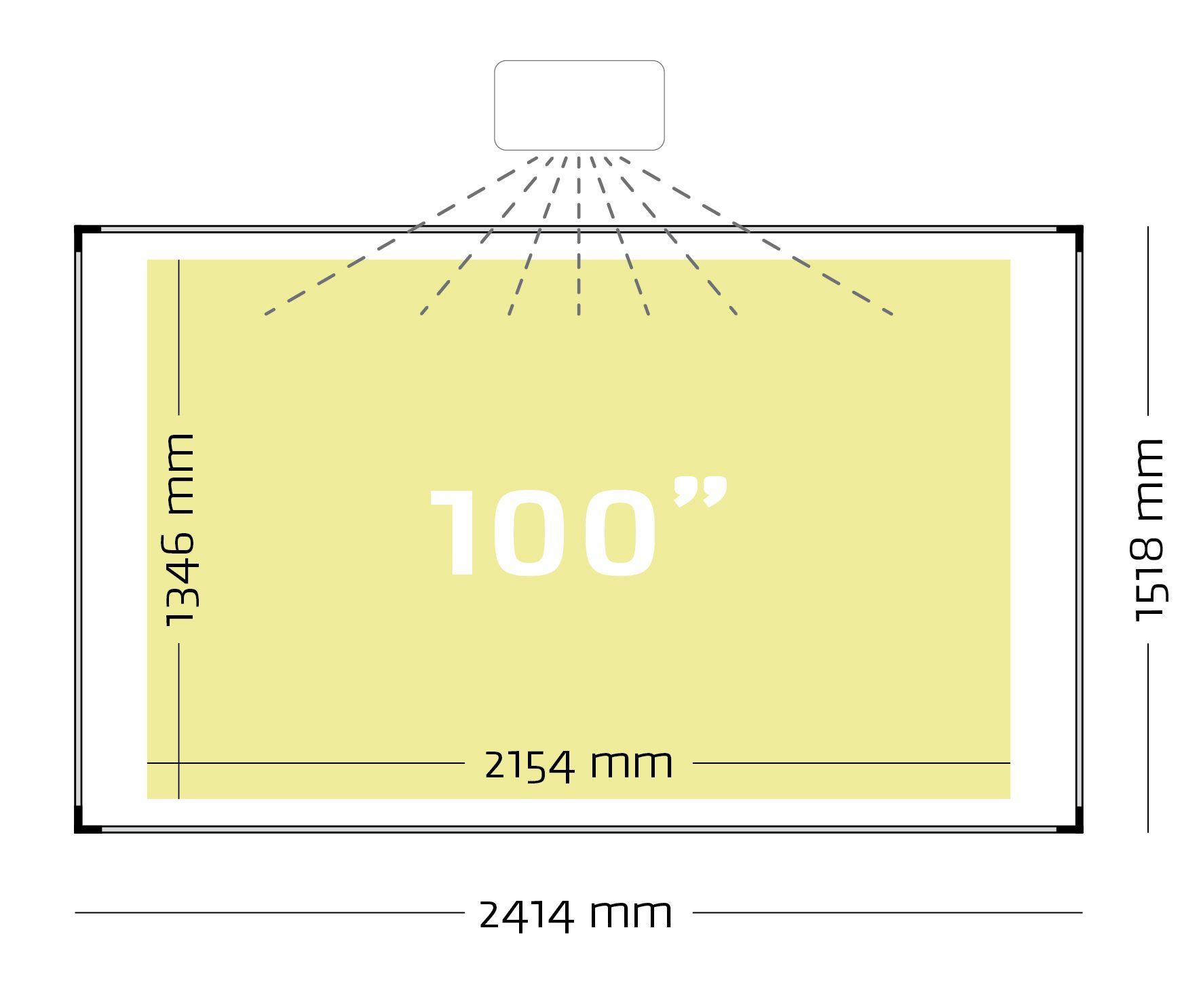 Projectiebord (16:10) ExtraFlat, Low Gloss, finger touch - 150x240 cm, 100"
