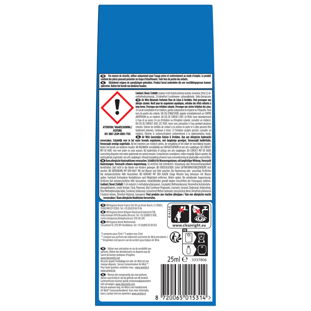 werkzaamheden-inhoud, waarschuwing, barcode, 25ml, draagbaar