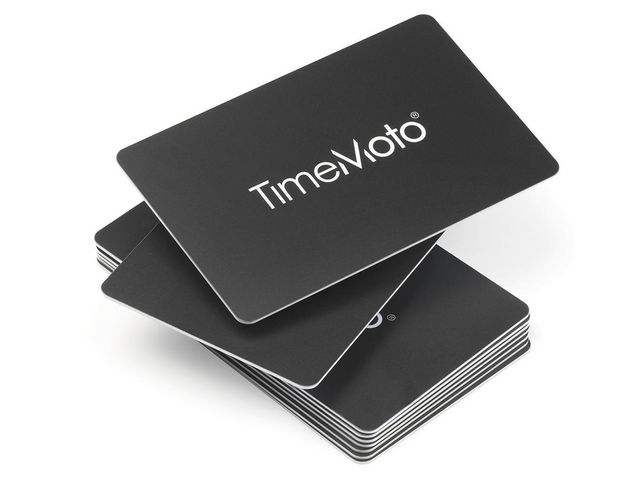 TimeMoto RFID-badge, compatibel met alle TimeMoto® klokken, 85 x 54 mm, leesafstand van 70 mm, zwart (pak 25 stuks)