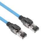 ACT Blauw 80 meter S/FTP CAT6A B2ca PoE++ 100W solid prefab installatiekabel, RJ45 male – male