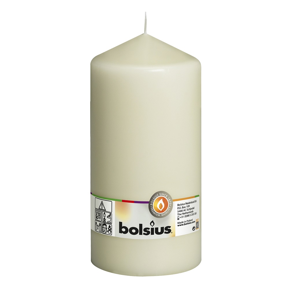 Bolsius Kaars Stomp 9.8 x 20cm Ivoor doos 8 stuks