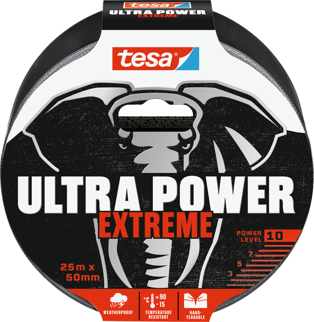 Reparatietape tesa Ultra Power Extreme repair 50mmx25m zwart