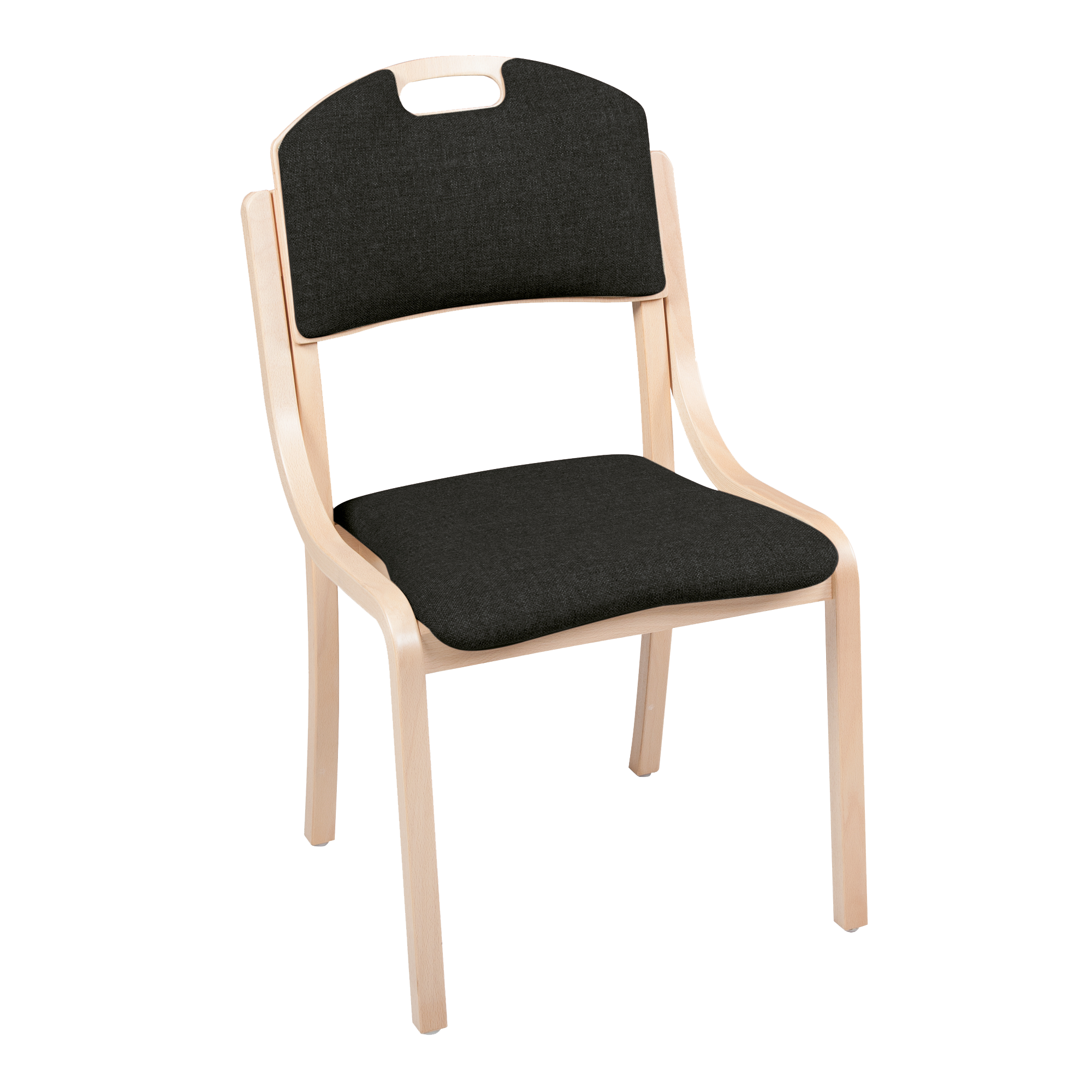 Houten stoel "INGA" met greepgat