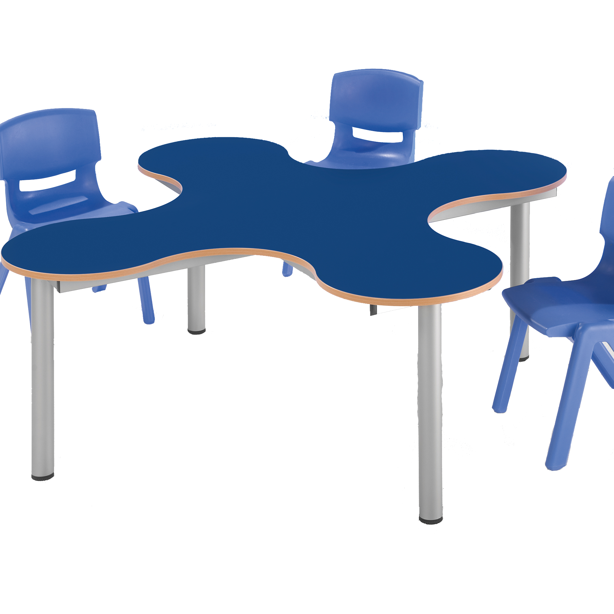Cloverleaf vierzits tafel Schoudertafel met melamine blad