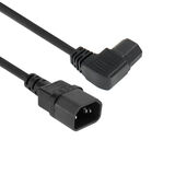 ACT Netsnoer C14 - C15 (haaks links) IEC60320 zwart 2 m