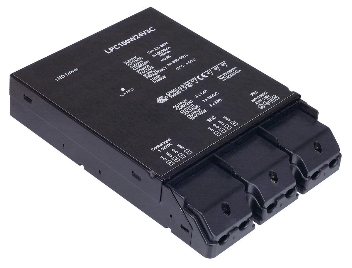 LED Driver, DC-AC Converter, Power Supply, Drie-kanalig, Zwart