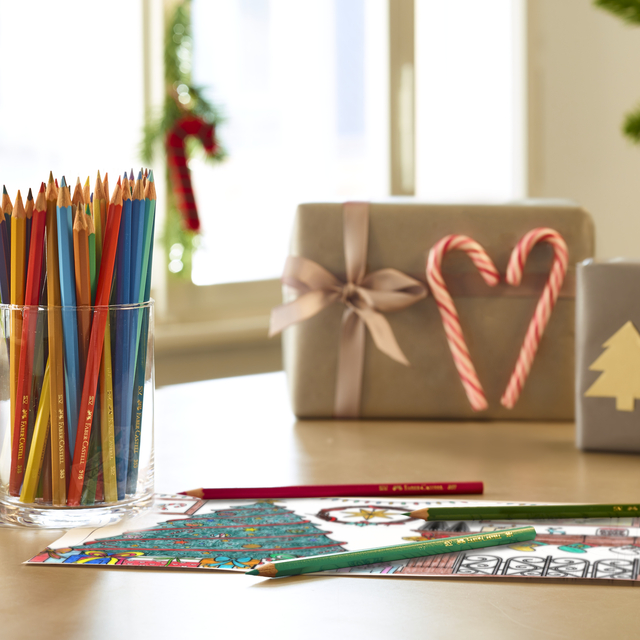 kleurpotloden, kleurpotloden in glas, geschenkdoos, cadeau decoratie, tekenmateriaal