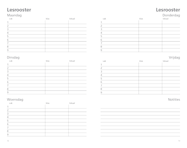 Schoolagenda 2026-2027 Ryam docenten 7dagen/2pagina's zwart