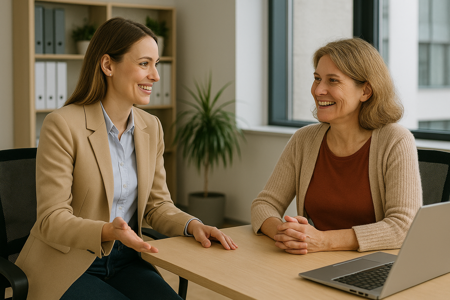 Manager begrijpt medewerkster in meno pauze