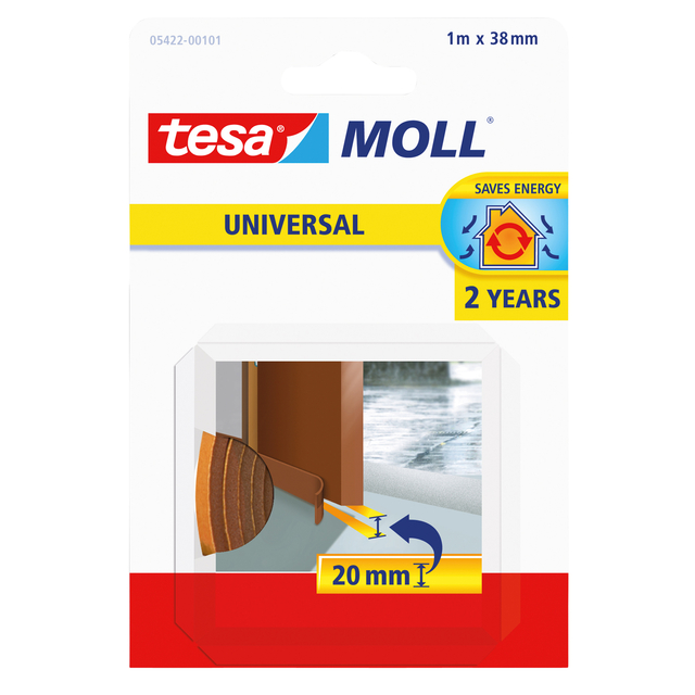 Tochtstrips tesamoll® Universal zelfklevende tbv deur 38mmx1m bruin