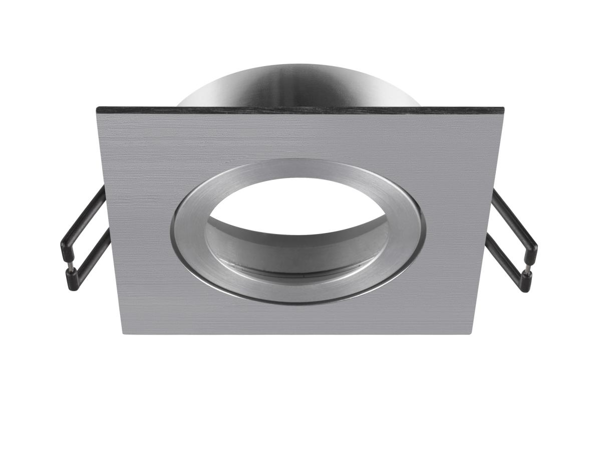 inbouwspot, LED, vierkant, roestvrij staal, ring