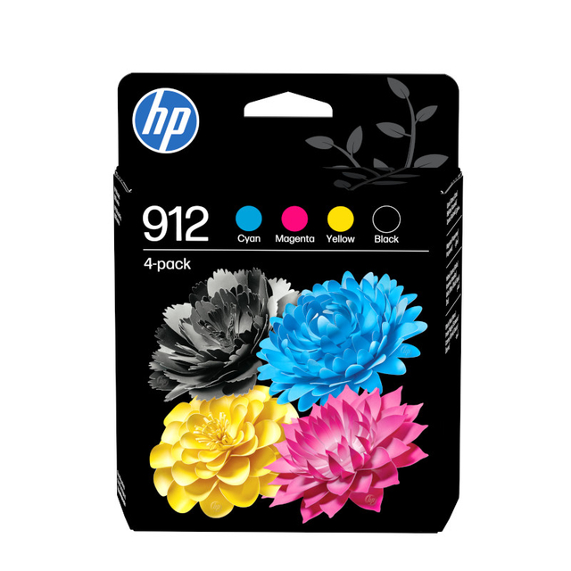 inktcartridge, HP, 4-pack, kleuren, dahlia-achtige bloem