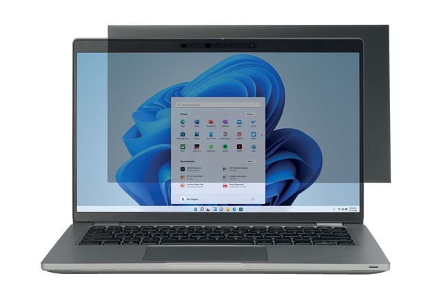 laptop, privacyfilter, grijs, zwart toetsenbord