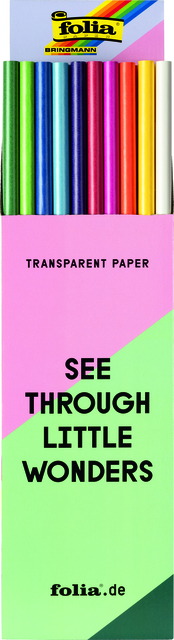 Transparant papier Folia 70x100cm 42gr assorti kleuren