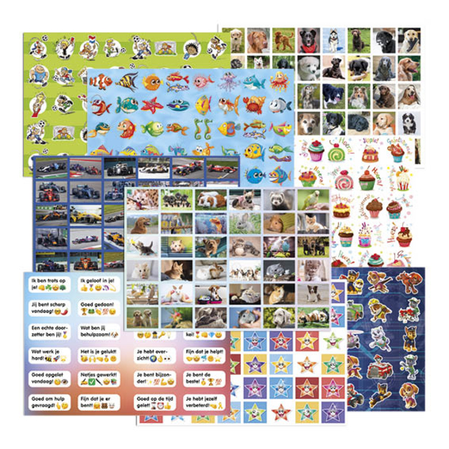 stickers, stickers voor dieren, dierencollage, puzzelvel, dierenstickers