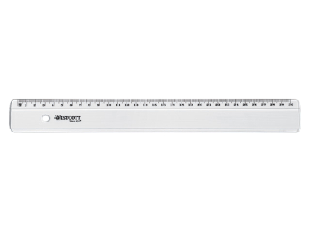 Liniaal Westcott basic kunststof 30cm transparant