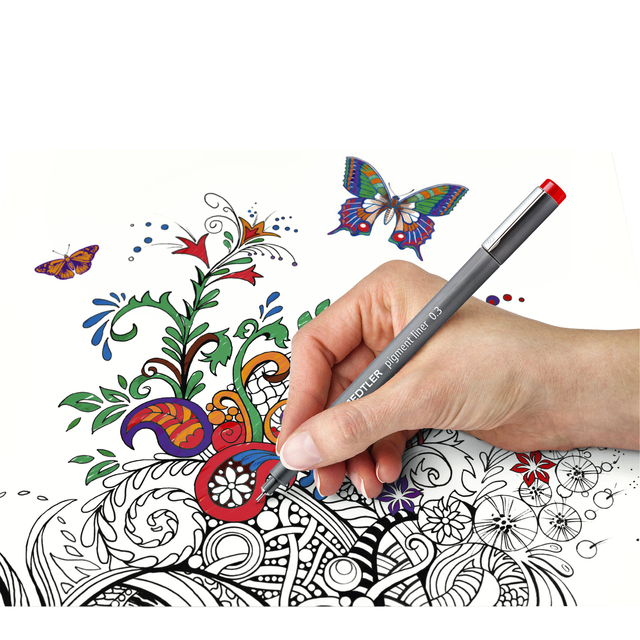 Fineliner Staedtler Pigment 308 zwart 0.3-2.0mm