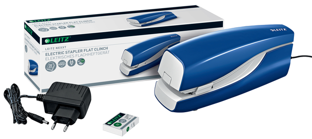 kantoor, klemperforator, stapler, elektrisch, blauw