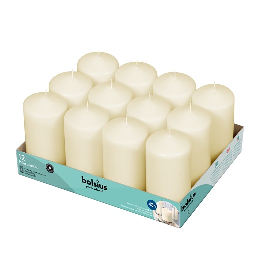 Bolsius Kaars Stomp 7 x 13 cm Ivoor 43u tray 12 stuks
