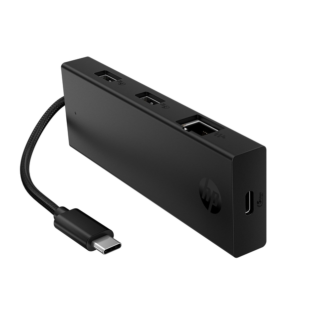 USB-C-hub, USB-A-poorten, HDMI/USB-C-adapter, multipoort, zwart aluminium
