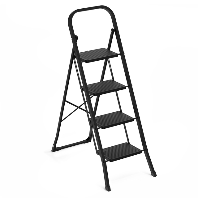 ladder, treden, steiger, metalen, zwart