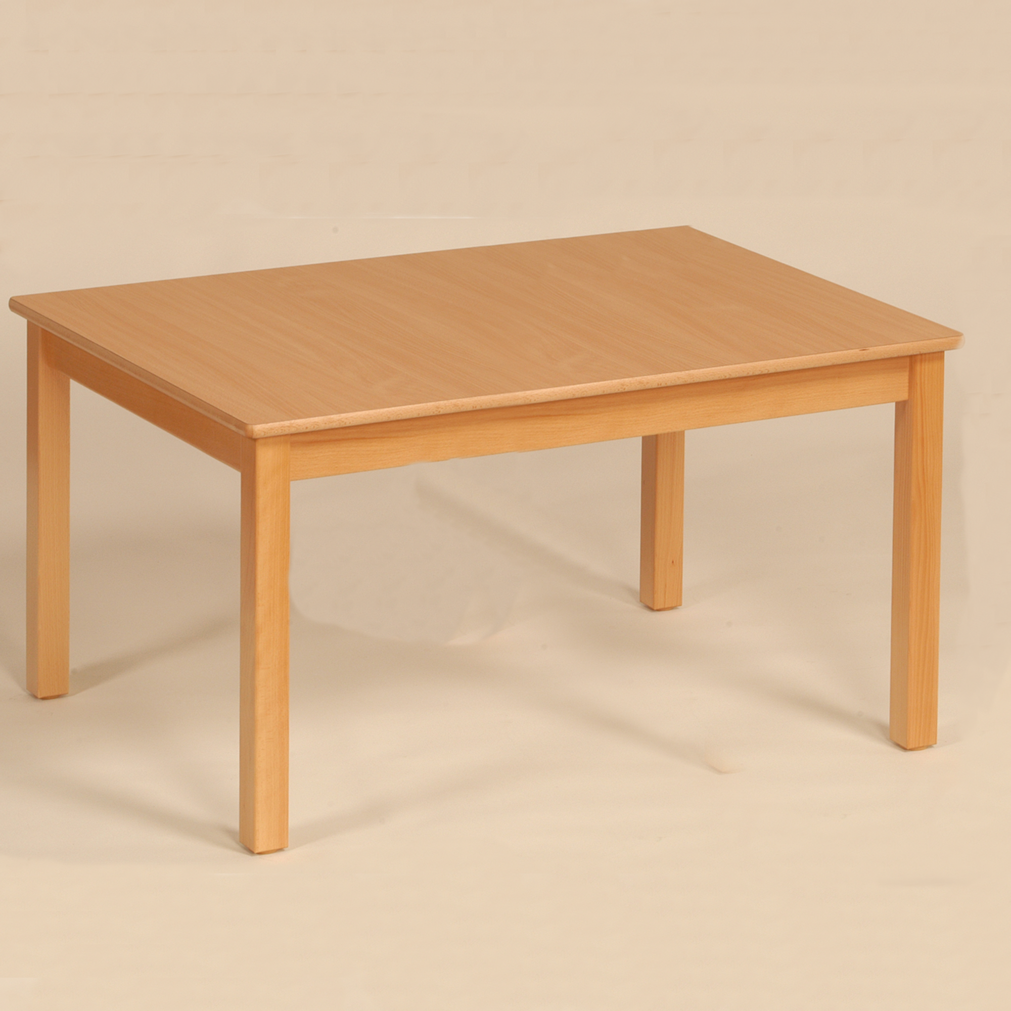 Massief houten rechthoekige tafel, vast TI QK