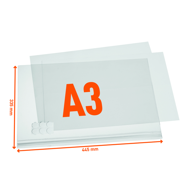 A3-papier, transparant vel, documentenhouder, plastic folie, helder glas