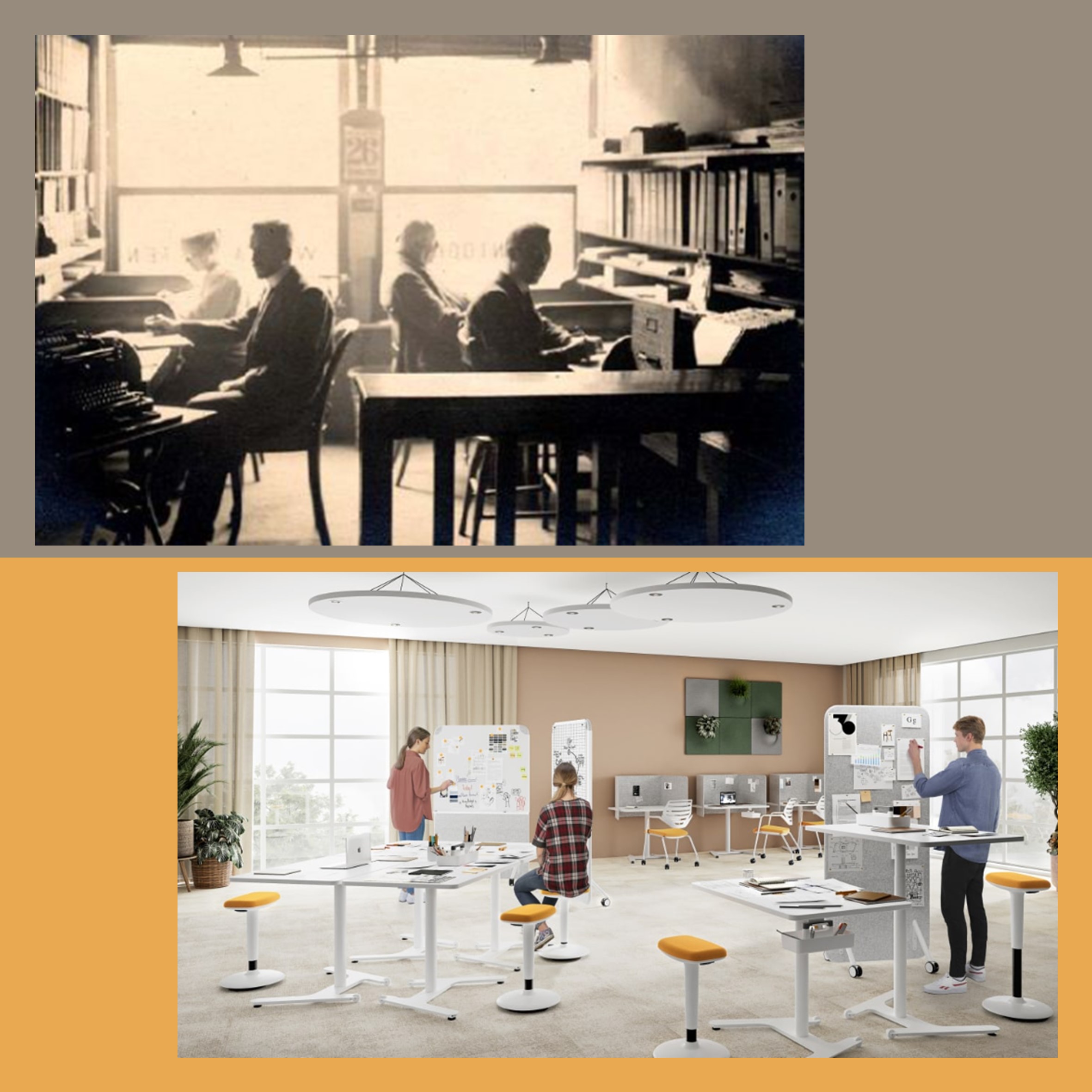 De transformatie van werkplek naar plek om te werken in 100 jaar tijd De transformatie van werkplek naar plek om te werken in 100 jaar tijd