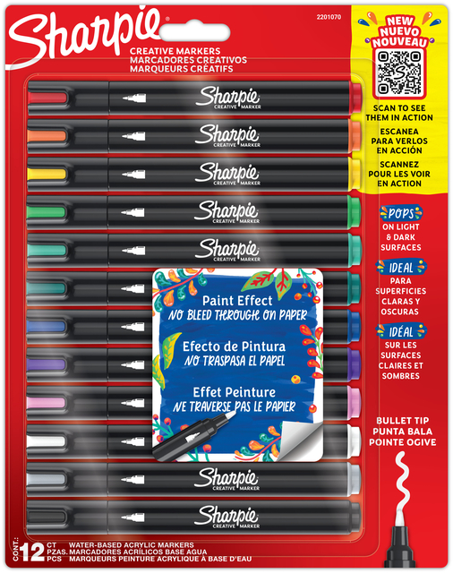 Creatieve marker Sharpie assorti blister à 12 stuks
