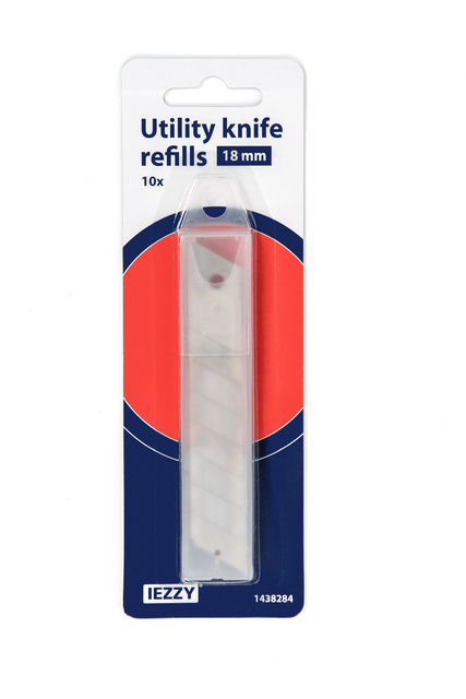 knife refills, utility knife, 18 mm, refills pack, transparent case