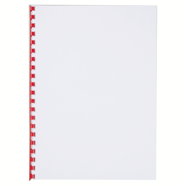 notitieboek, spiraalband, rode spoel, witte kaft, A5