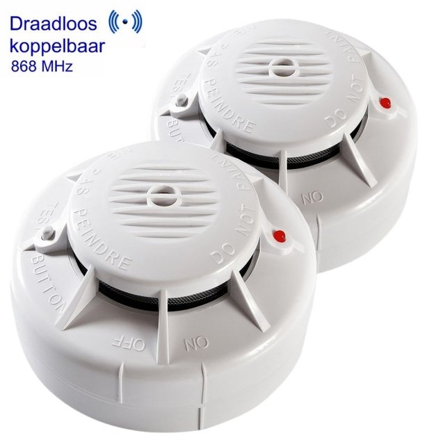 Optische rookmelders draadloos koppelbaar aan elkaar
