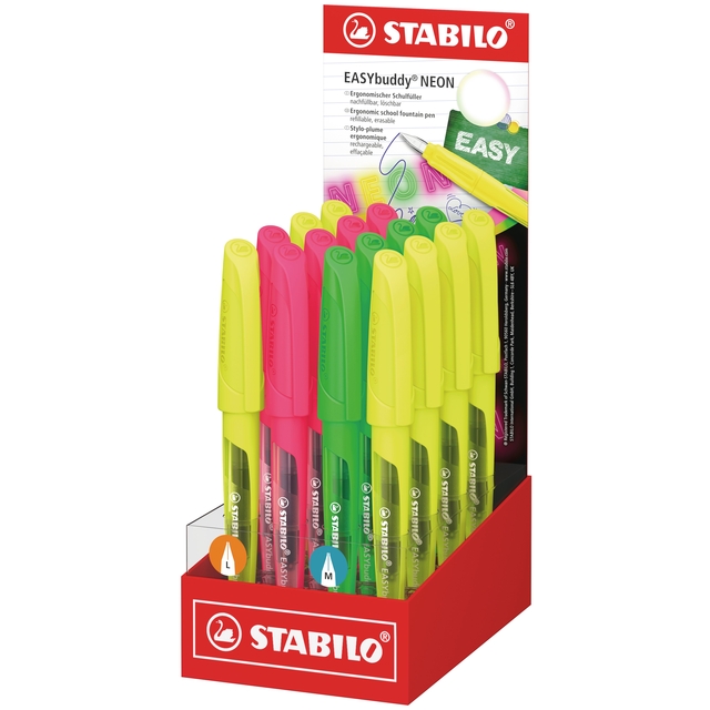 neon highlighters, highlighter pens, colored pens, neon green pink yellow, STABILO Easy