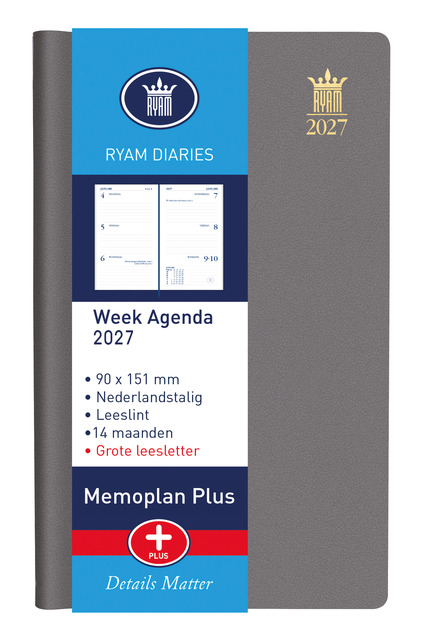 notebook, agenda, week planner, Memoplan Plus, A5 size
