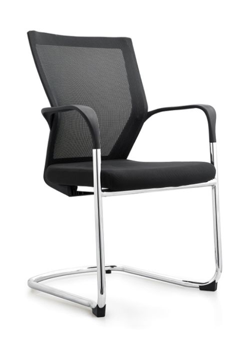 Orion 2 Vergaderstoel - Zwart Stof - Frame Chroom