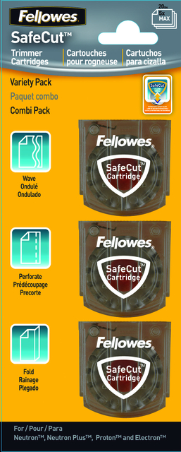 trimmer, cartridge, SafetyCut, Fellowes, orange packaging