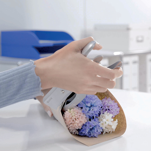 stapler, nerfnot, papier, bloemen, tulpen?