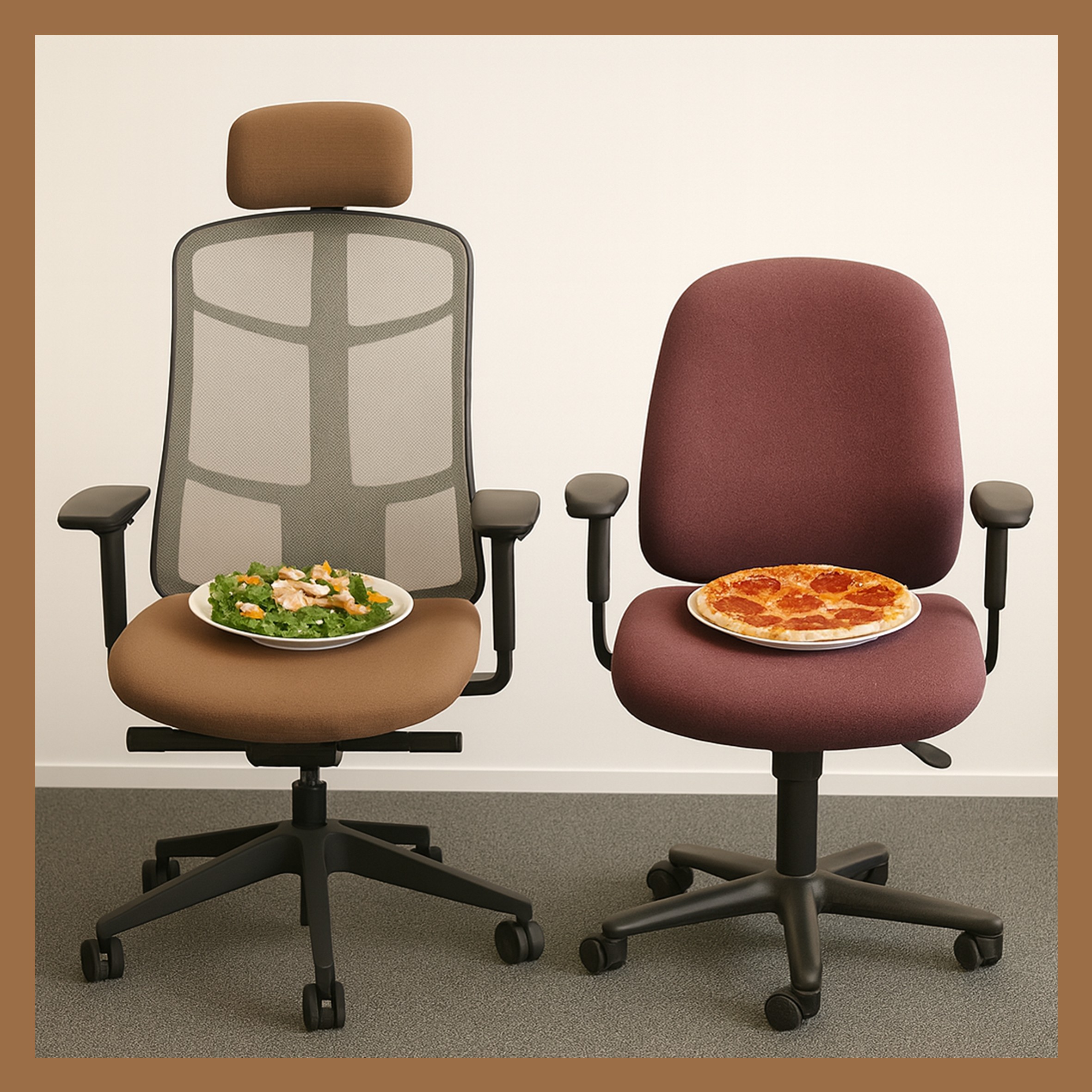 Ergonomische bureaustoel: Investering of kostenpost? De pizza-salade analogie