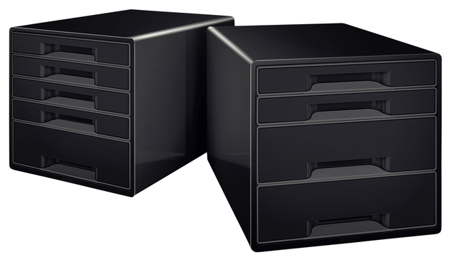 Ladenblok Leitz Wow Cube A4 maxi 4 laden zwart