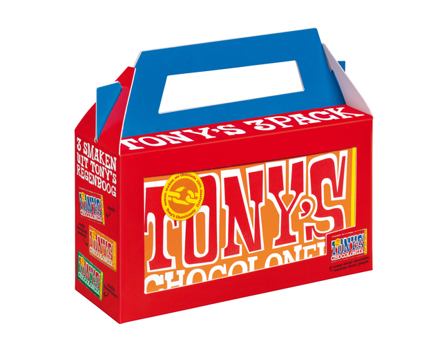 Chocolade Tony's Chocolonely  Rainbowpack Classic 3 repen à 180gr