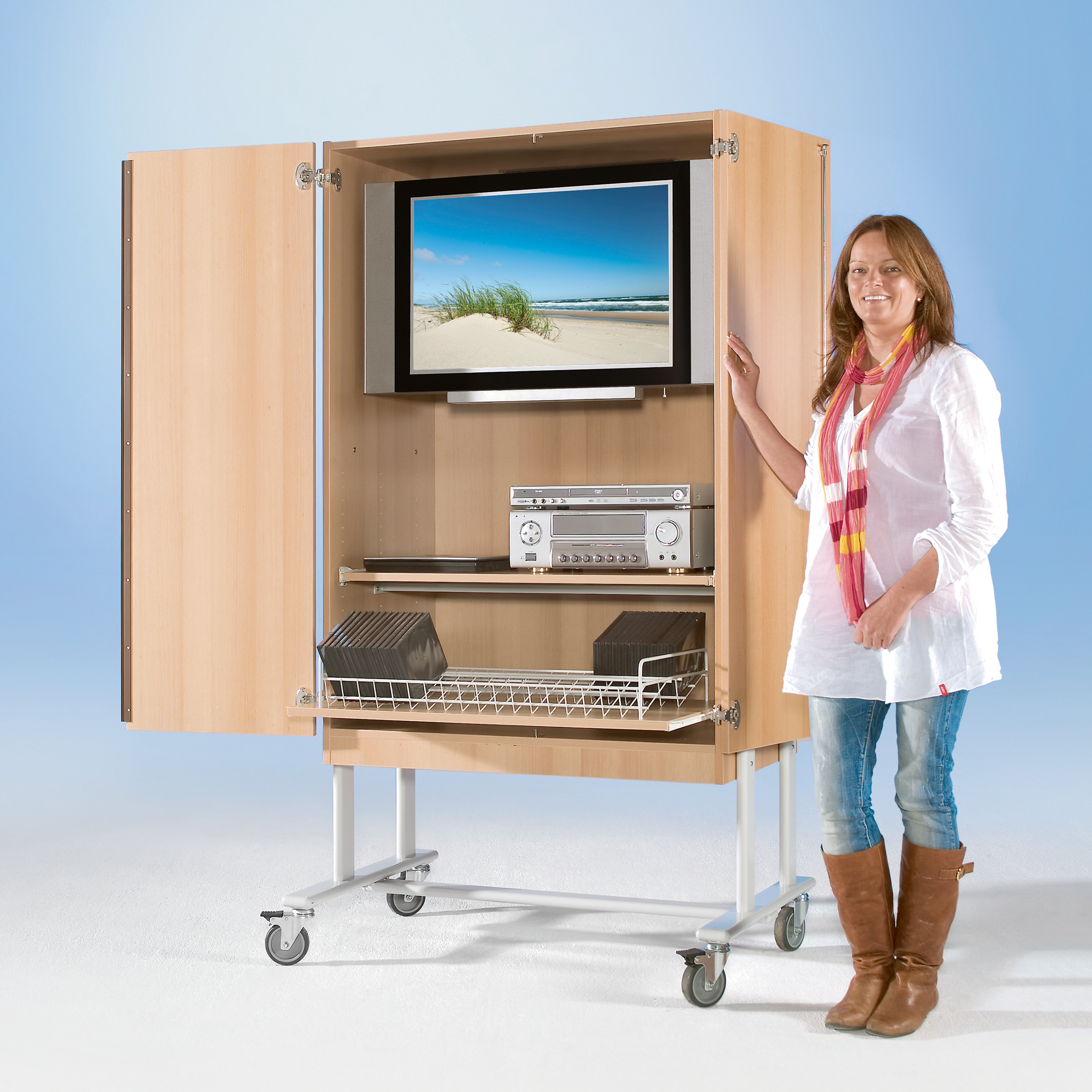 TV-wagen voor flatscreen TV's 186 cm hoog