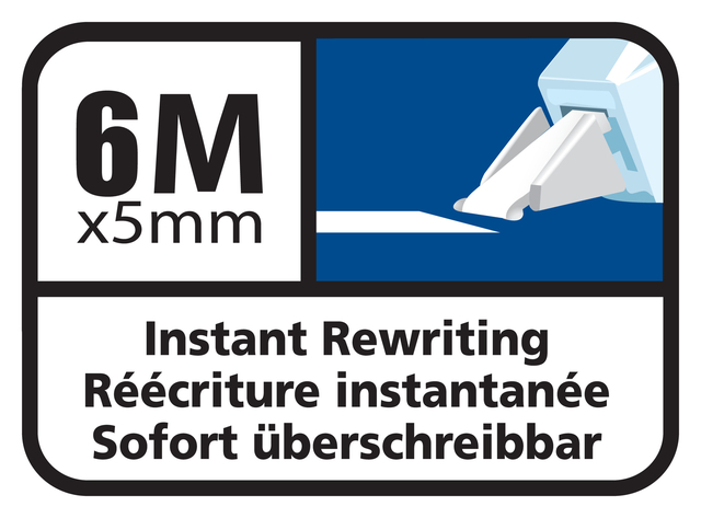 6M, x5mm, instant rewriting, re-writing, erasable label
