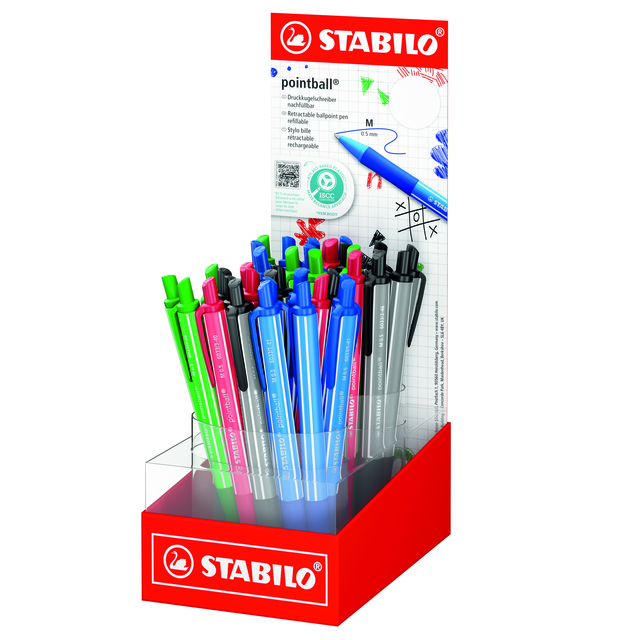 Balpen STABILO pointball colorful medium assorti