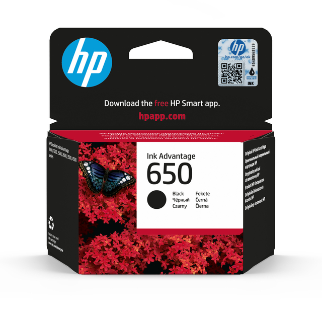 inktcartridge, zwart, inkt, 650, hp